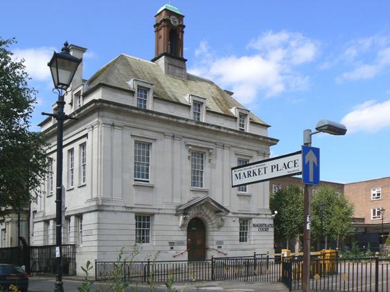 Imposing white stone building