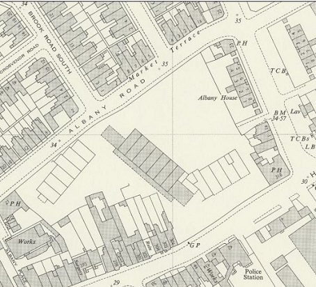 OS map showing Albany Parade in 1960