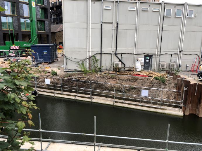 July 2023: view from Grand Union Canal Walk looking down river