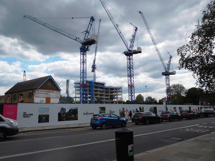 Ballymore site from the High Street, a little further west